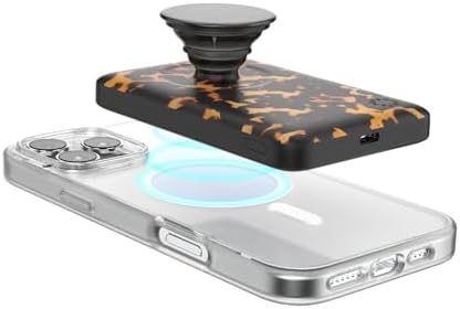 PopSockets PowerPack for MagSafe, Portable Phone Charger, Magnetic Wireless Portable Charger, 5000mAh - Tortoiseshell — view 2