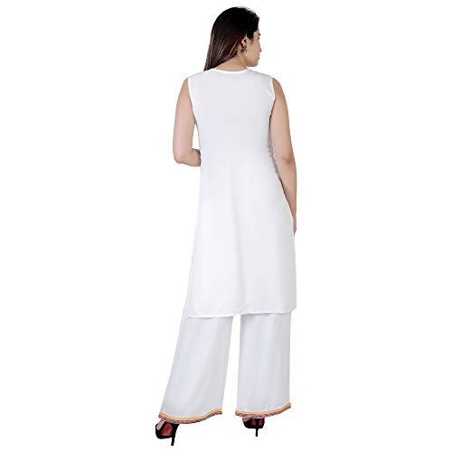 Image of Kurta and Plazo Set Rayon Embroidered