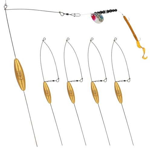 THKFISH 5 Pack Bottom Bouncer for Walleye Rigs 1OZ-3OZ Trolling Weights Fishing Weight Sinkers Trolling Drifting Fishing Live Bait Spinner Rigs Crankbaits Crawler Walleye Rig