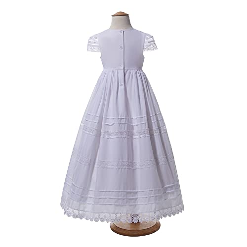 Niubao Baby Girls Lace Baptism Delicate Cotton Christening Gown With Hat For 0-15 Months (Njg22030Xs-Nb) #TOP2
