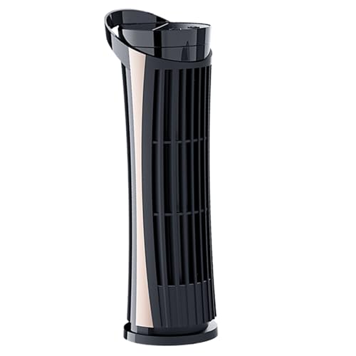 Ventilador de la torre, 9.5x3.5 Ventilador de torre sin luces silenciosas, 2 velocidad de viento con luces LED de 2 en oro, escritorio de pie/colgante portátil para dormitorio, oficina, mesa en el