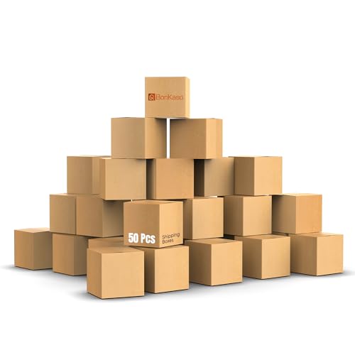 Image of BonKaso 3 Ply Brown Corrugated Packaging Packaging Box Size:8x8x8 inch, Pack of 50