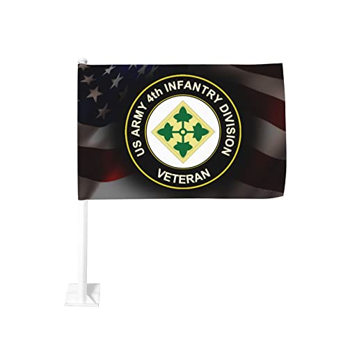 US Army 4th Infantry Division Veteran 100% Polyester Fabric With Printing For Indoor Outdoor Decoration
