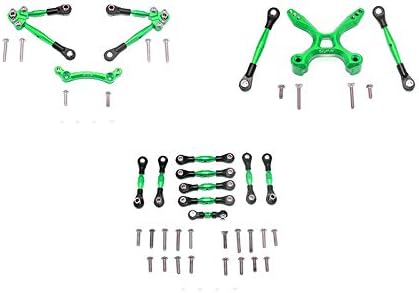 Aluminum Front & Rear Tie Rods With Stabilizer For C Hub + Whole Car Tie Rods For 1/10 Traxxas Ford GT 4-Tec 2.0 83056-4/4-Tec 3.0 93054-4 - 51Pc Set Green