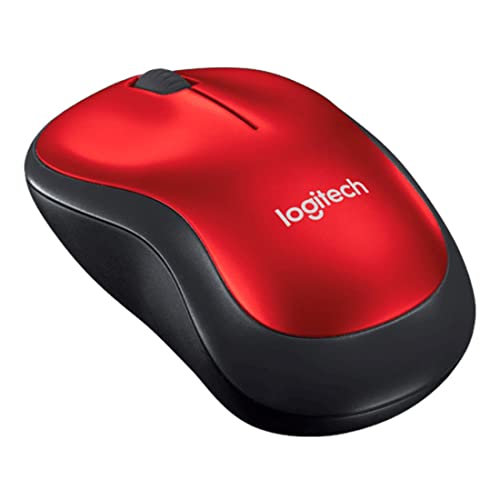 Image of Logitech M185 Wireless Mouse, 2.4GHz with USB Mini Receiver, 12-Month Battery Life, 1000 DPI Optical Tracking, Ambidextrous, Compatible with PC, Mac, Laptop - Red, (Pack of 4)