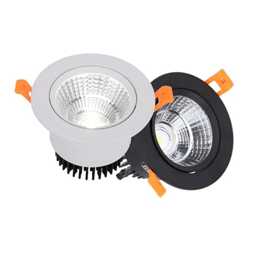 eufeifeiegds �����\���ߍ���LED�_�E�����C�g�p�x�����\5W7W9W12W15W18W COB�A���`�O���A�����\�V�䃉�C�g�X�|�b�g���C�gCRI��92(Cold white 6000K,BLACK_12W)