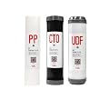 3 Stage RO Water Filter Replacement Set - Sediment + GAC + CTO Post Carbon, 3 filters in a Set fit most 10“ RO water system, 10x2.5 inch, natural Cocoanut active charcoal filters