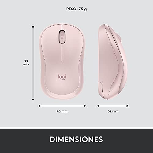 Logitech M220 Silent Wireless Mouse, 2.4 GHz with USB Receiver, 1000 DPI Optical Tracking, 18-Month Battery, Ambidextrous, Compatible with PC, Mac, Laptop - Rose (Renewed) - 5