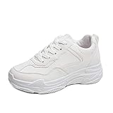  Primavera Moda Donna Scarpe Casual Piattaforma Sneakers Stringate Bianche Bocche Basse Studenti Scarpe Singole Appartamenti Selvatici Traspiranti