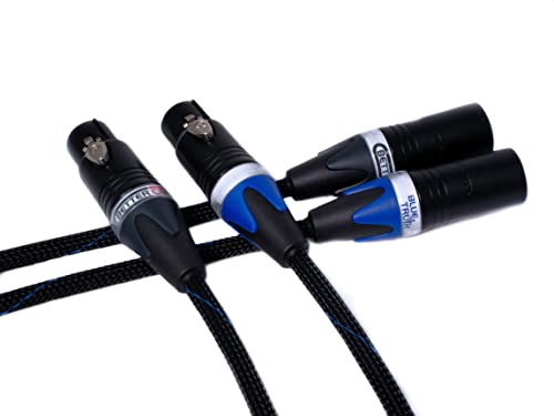 Bettercables.com Better Cables Blue Truth Ultra Balanced Xlr Cables - Stereo Pair (2 Cables) - High-End, High-Performance, Audiophile Premium Hi-Fi Audio, Silver/Copper Hybrid, Teflon - 1.5 Feet #TOP3