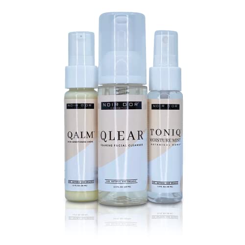 Noir D'or® Cosmetics-Nourish & Replenish Solution Normal Oily Combo Skin 3-Step System, Face Wash, Acne Treatment, and Skin Care Kit, Great Products for Breakouts and Maintenance of Oily Skin