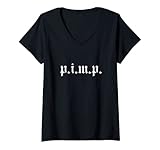 Womens PIMP - Oldschool Rapper Pimpin ain't easy p.i.m.p. V-Neck T-Shirt