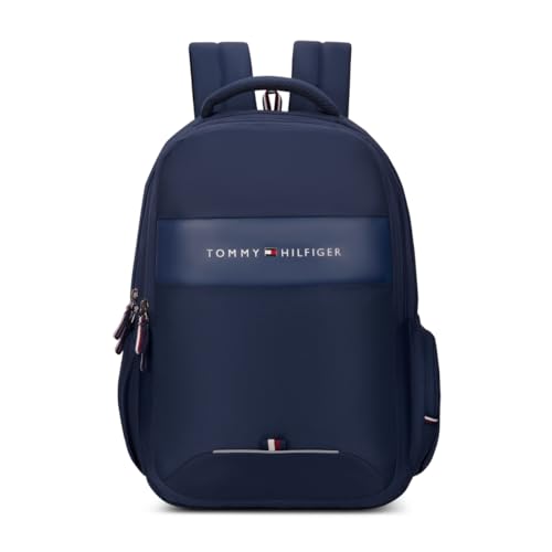 Tommy Hilfiger Joshua Polyester Unisex 15 Inch Laptop Backpack - Navy | 21 Ltr Capacity| Padded & Adjustable Strap | Water Resistant | 3 Compartment |
