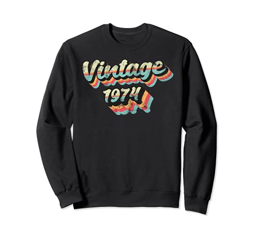 Vintage 1974 Birthday Retro Design Sudadera