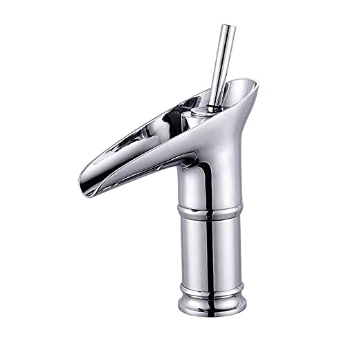 Robinet argenté de lavabo de salle de bains rétro en laiton eau chaude et froide