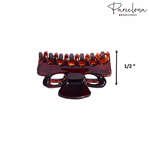 Pinces à cheveux acétate de cellulose marron noir Parcelona x4