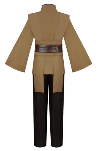 Gothden Tunika Jedi, kostium z kapturem, szlafrok, rycerz, fantazyjny, pełen zestaw na halloween, cosplay, dla dorosłych mężczyzn, brązowy