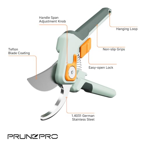 PrunePro Pruning Shears for Gardening Professional Bypass Hand Pruner Up to 1 Inch Cut Capacity Sharp Stainless Steel Blade Garden Scissors Plant Flower Garden Clipper 1 Pack by PrunePro - Image 7