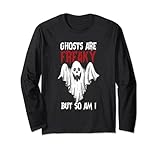 i fantasmi sono pazzi ma quindi sono divertente fantasma spettrale halloween maglia a manica