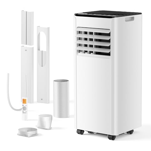 EUHOMY 8,000 BTU Portable Air Conditioners, 4-in-1 Portable AC Unit Up to 350 Sq.Ft, 4 Modes Room AC with Cool, Fan, Dehumidifier, Remote, 24H Timer, Installation Kit, Bedroom, Office, Apartments