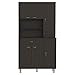 FM FURNITURE Venice 90 67-inch Tall Kitchen Pantry Cabinet with 2 Open Shelves, Cabinets and 1 Drawer, Black Wenge