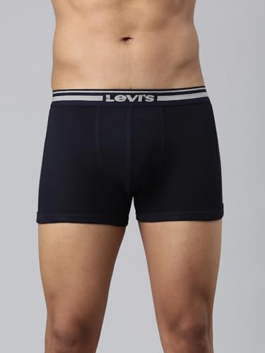 Image of Levi's 003 Classic Trunk for Men | 100% Pure Cotton | Solid | Durable Comfort | Breathable Men's Underwear | Anti-Roll Waistband | Extra Supportive Gusset | No Ride-Up Leg Fit | Pack of 2