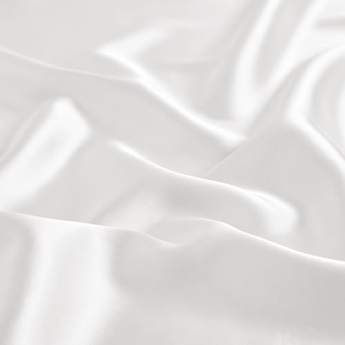 Natural Silk Pillow Cases for Hair and Skin, 2 Pack Cooling Satin Feel Queen Size, Super Soft & Breathable with Hidden Zipper 20"x28" – Anti Frizz & Sleep Lines — view 4