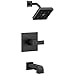 Delta T14467-BL Ara 14 Series Single-Function Tub and Shower Trim Kit with Single-Spray H2Okinetic Shower Head, Matte Black (Valve Not Included)