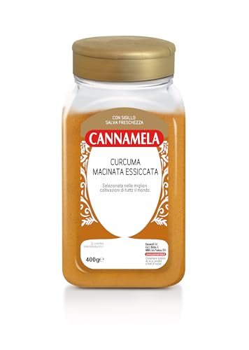 Cannamela - Linea Vasi PET, Curcuma Macinata, Confezione da 400g. Ideale per carni, zuppe, primi piatti, pesce, formaggi e insalate