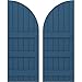 Ekena Millwork ARW401BQ621X72HBH Americraft Six 3 Exterior Real Wood Joined Board-n-Batten Shutters w/Arch Top (Per Pair), 21"W x 72"H, Sojourn Blue
