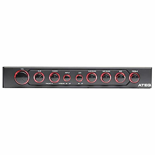 Autotek Ateq709 4-Band Audio Equalizer With Built-In 2-Way Crossover, 9 Volts, 1/2 Din, Re-Amp Eq With Front/Rear Active Crossover, And Selectable 12Db High-Pass Crossover,Black #TOP4