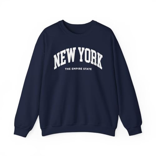 CUSTOMI New York Adult Unisex Crewneck Sweatshirt Navy L