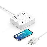 Multicontacto Inteligente con USB, EASYTAO Smart Power Strip, Enchufe Inteligente, Smart Plug, Extension de 1.5m con 3...