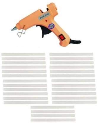 Bond? 20 watt Peach Glue Gun with Glue Flow Control with 28 Transparent Glue Sticks Standard Temperature Corded Glue Gun (7 mm) Standard Temperature Corded Glue Gun (7 mm) on/Off Button