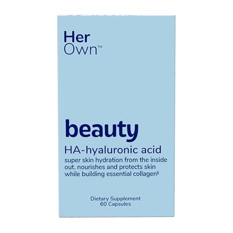 Her Own Beauty Hyaluronic Acid Capsules, Skin Hydration, Nourishes and Protects Skin, Essential Collagen, Hyaluronic Acid, Supports Beautiful Skin, with Zinc, Magnesium, Vitamin C, 60 Count Cover