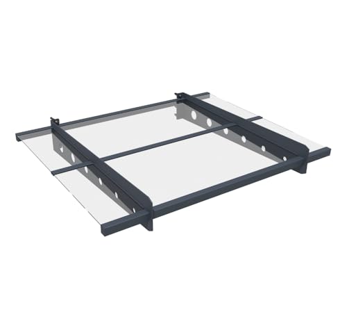 Westmann Metall Vordach Cola 100 | Pulverbeschichteter Stahl & Aluminium | Kristallklare Polycarbonat-Paneele | Anthrazit | Wetterfest & pflegeleicht | Einfache Montage mit Verankerungskit 100x80cm