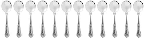 Kings Cutlery Soup Spoons - Pack of 12 | Stainless Steel Soup Spoons, Genware Kings Cutlery