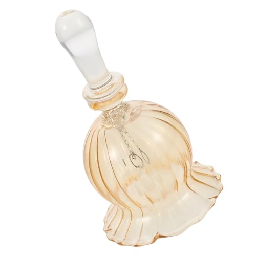 LOORGVEL Campanella Mano in Vetro Trasparente Incisa Campanella Vintage per Tavola Decorazione Rustica per Cerimonie Cene Festive e Eventi Religiosi