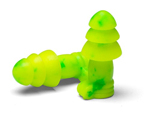 6450 Moldex Jetz Earplug, One Size, Reusable, Flanged, Uncorded, Green Plug, Polyurethane Plug