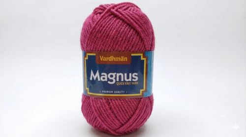 Image of Vardhman Magnus Knitting Yarn 100% Acrylic Bulky 4Ply Yarn (Pack of 1 Ball - 100g) - Knitting & Crochet Yarn for Winter Sweaters, Scarves, Blankets | Hypoallergenic, Hand Wash - Magenta