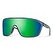 Smith Boomtown Sunglasses ? Shield Performance Sports Active Sunglasses for Biking, Running, Fishing & More ? For Men & Women ? For Men & Women ? Matte Cement + Green ChromaPop Polarized Mirror Lens