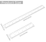 4Plastic Ruler Set Clear Transparent Straight Ruler 15cm/30cm 6inch 12inch Measuring (4) - Image 2