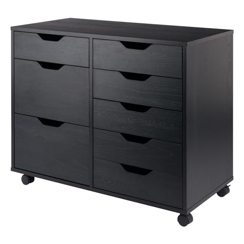 Image of Winsome Halifax Mobile Storage Cabinet with Doors & Drawers, Stylish & Functional Home Storage Cabinet for Filing, Kitchen Organization, Moveable Furniture for Office, Dorms, Apartments