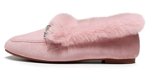 VenusCelia Women's Cozy Furry Flat Shoe2