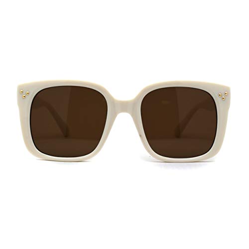 SA106 Womens Large Rectangular Retro Horn Rim Plastic Chic Sunglasses