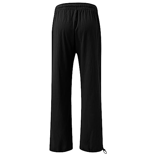 Womens Elastic High Waisted Palazzo Pants 2024 Summer Trendy Casual Wide Leg Pant Long Lounge Trousers with Pocket4