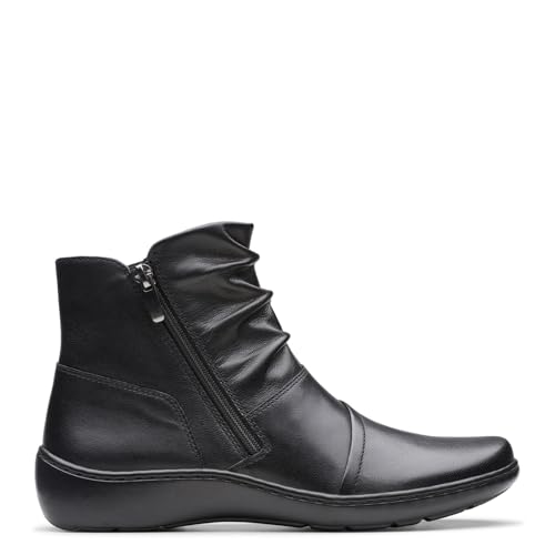 Clarks Clarks Collection Women's Cora Pace Ankle Boot, Black Leather, 6.5 Medium US