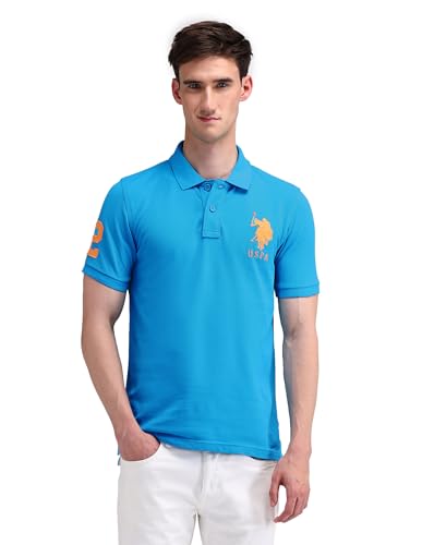 Image of U.S. POLO ASSN. Men's Printed Round Neck Half Sleeve Casual Cotton Regular 1665 T-Shirts (UDTSH2240)