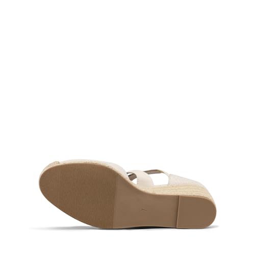 Image of DREAM PAIRS Womens Close Toe Espadrilles Platform Slip on Elastic Criss Cross Straps Dressy Wedges Sandals
