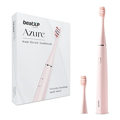 Image of beatXP Azure Electric Toothbrush for Adults with 2 Brush Heads & 5 Cleaning Modes|Rechargeable Electric Toothbrush Battery Backup of upto 180 Days (Pink)